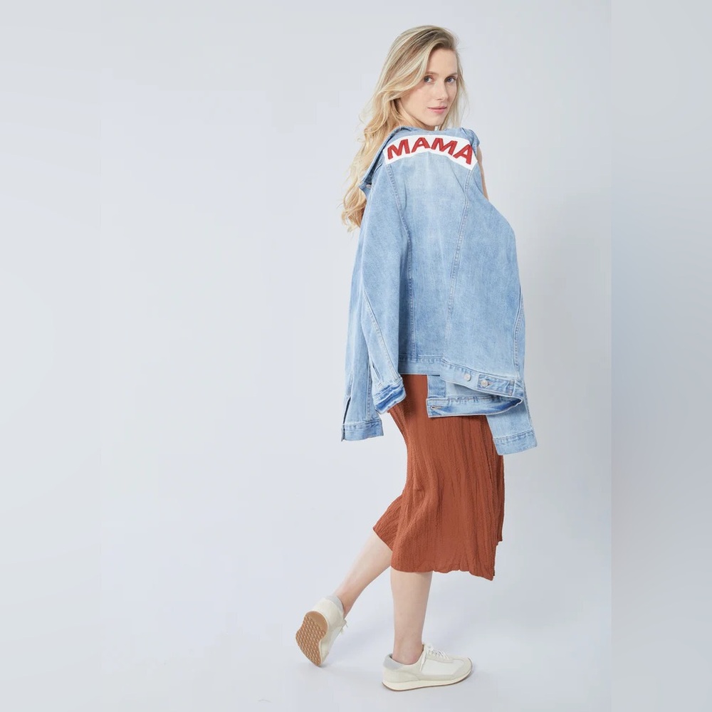 Long Sleeve Maternity Denim Jacket - Isabel Maternity by Ingrid & Isabel - Picture 4 of 11